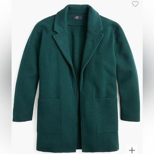 JCREW Sophie open-front sweater-blazer in “Old forest” Green